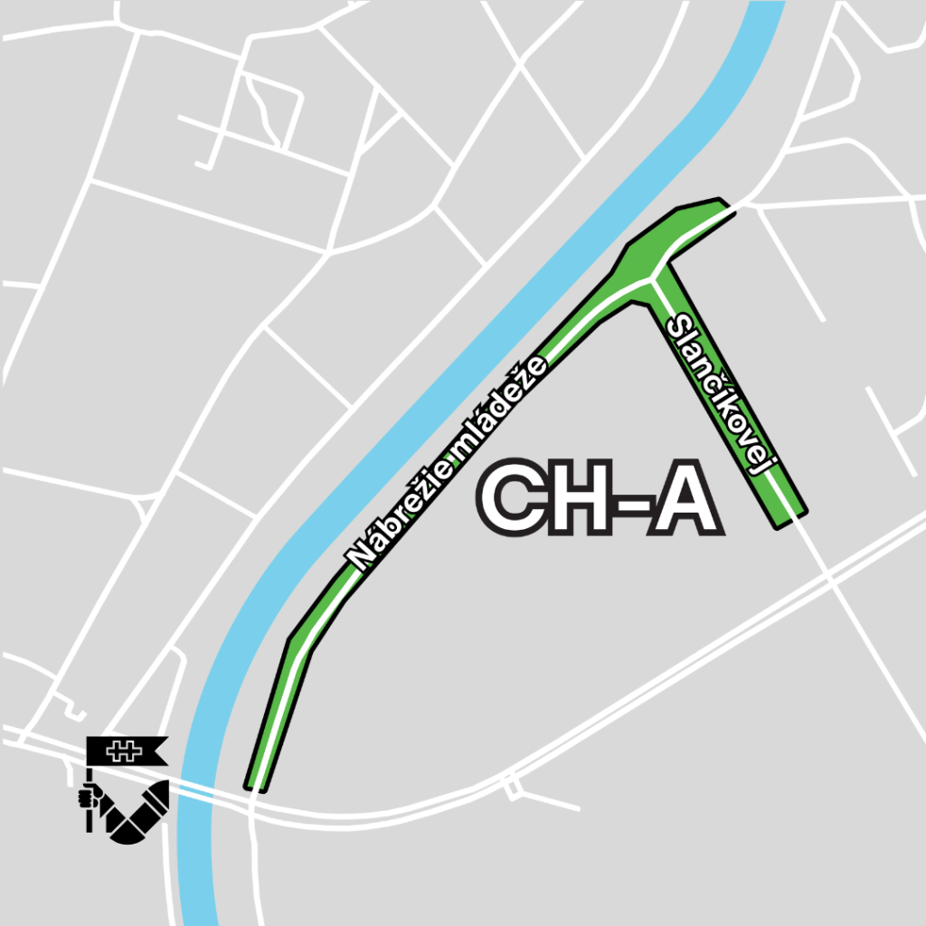 Mapa - rezidentské parkovanie - CH-A