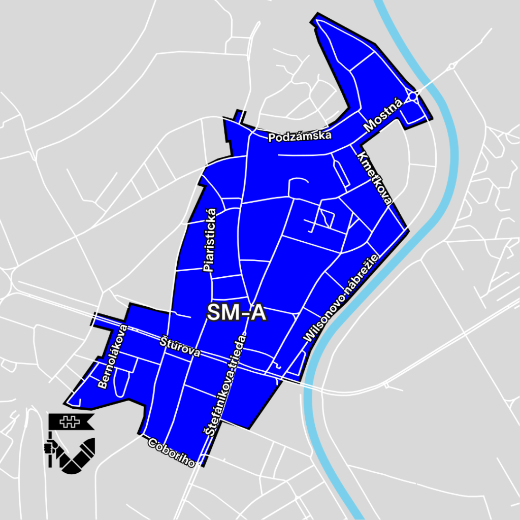 Mapa - rezidentské parkovanie - SM-A