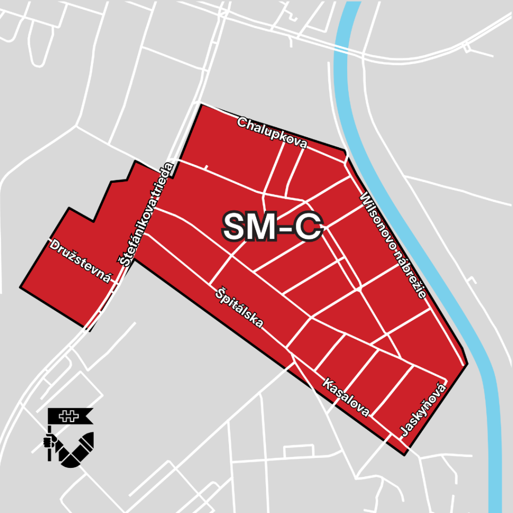 Mapa - rezidentské parkovanie - SM-C